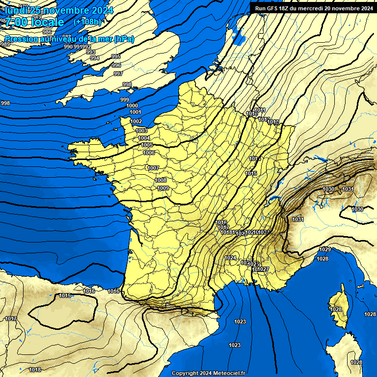 Modele GFS - Carte prvisions 