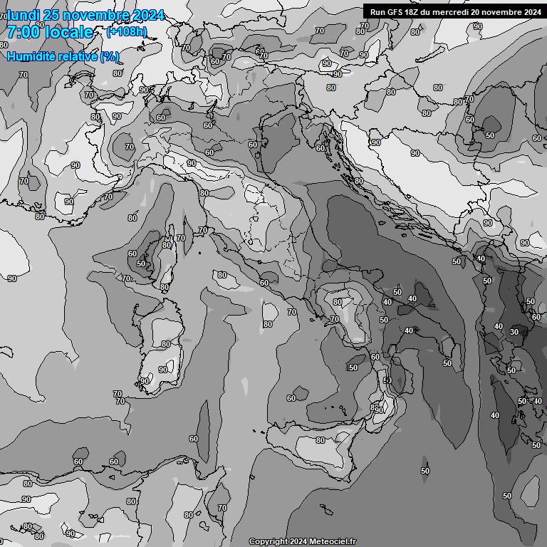 Modele GFS - Carte prvisions 