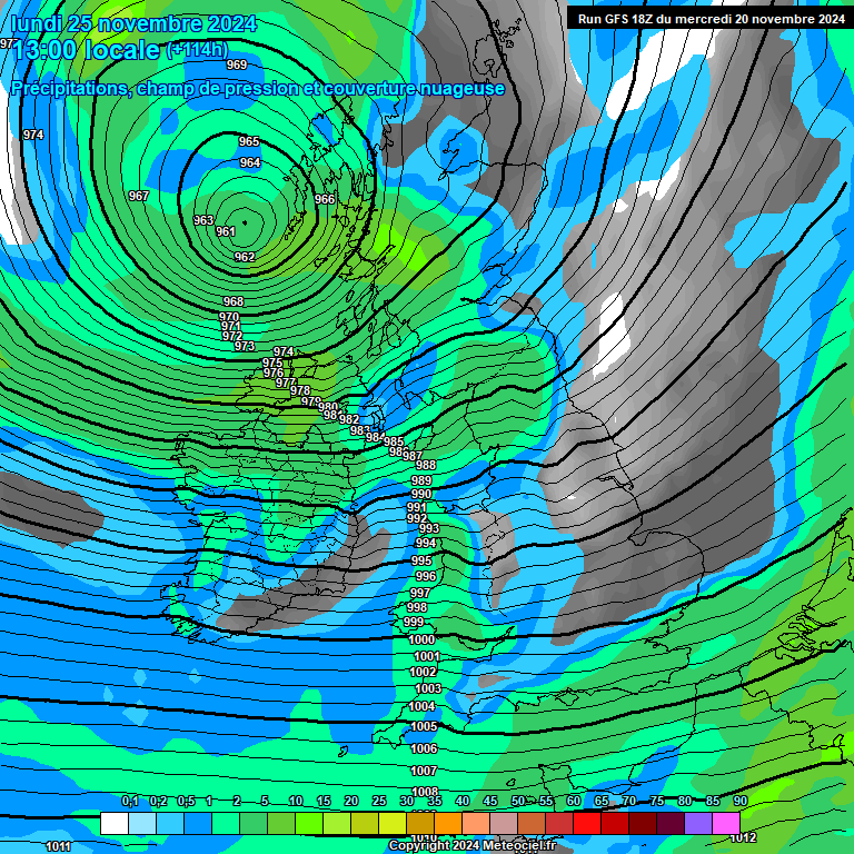 Modele GFS - Carte prvisions 