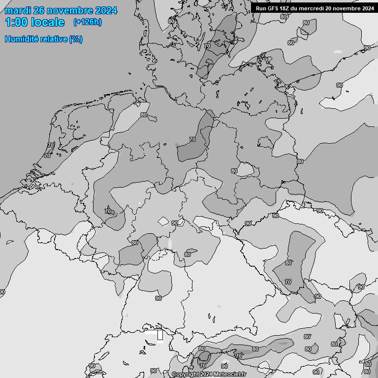 Modele GFS - Carte prvisions 