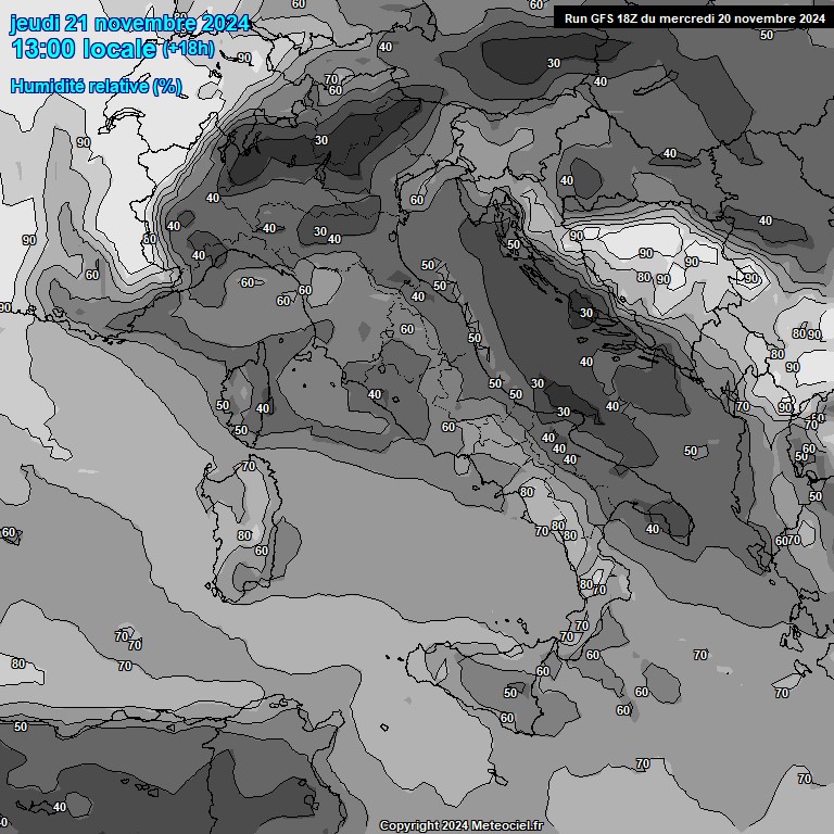 Modele GFS - Carte prvisions 