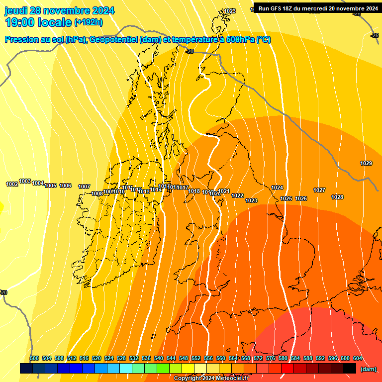 Modele GFS - Carte prvisions 