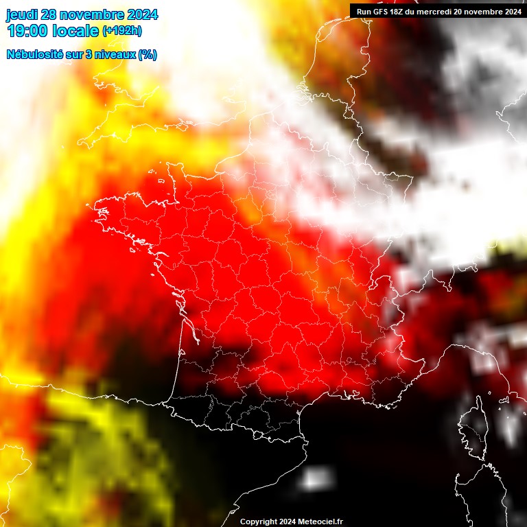 Modele GFS - Carte prvisions 