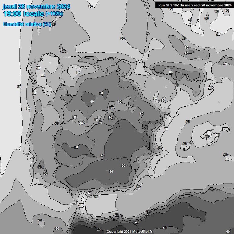 Modele GFS - Carte prvisions 