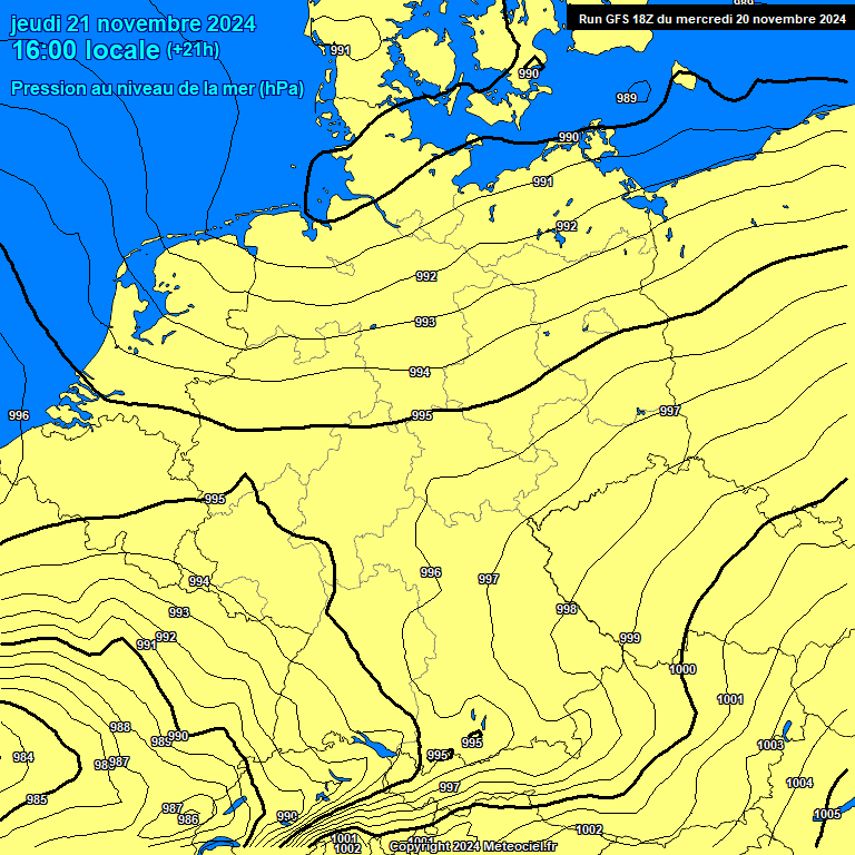 Modele GFS - Carte prvisions 