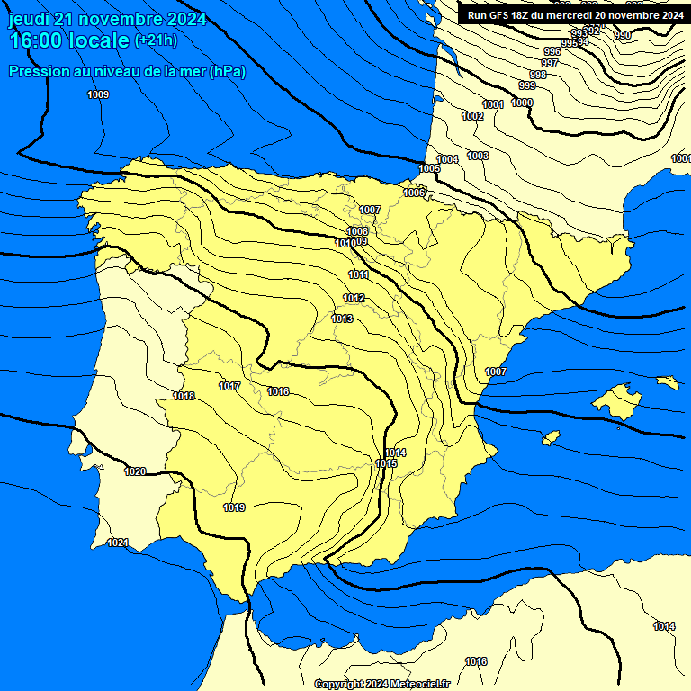 Modele GFS - Carte prvisions 