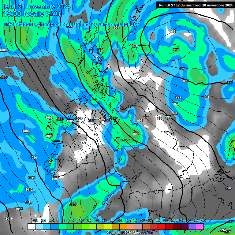 Modele GFS - Carte prvisions 