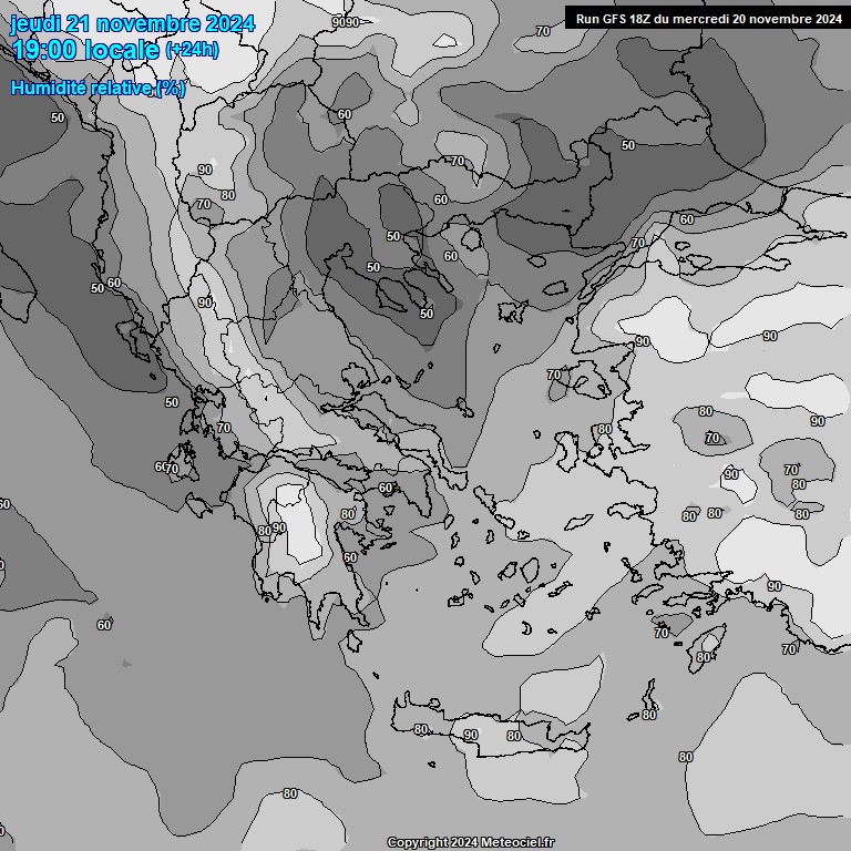 Modele GFS - Carte prvisions 