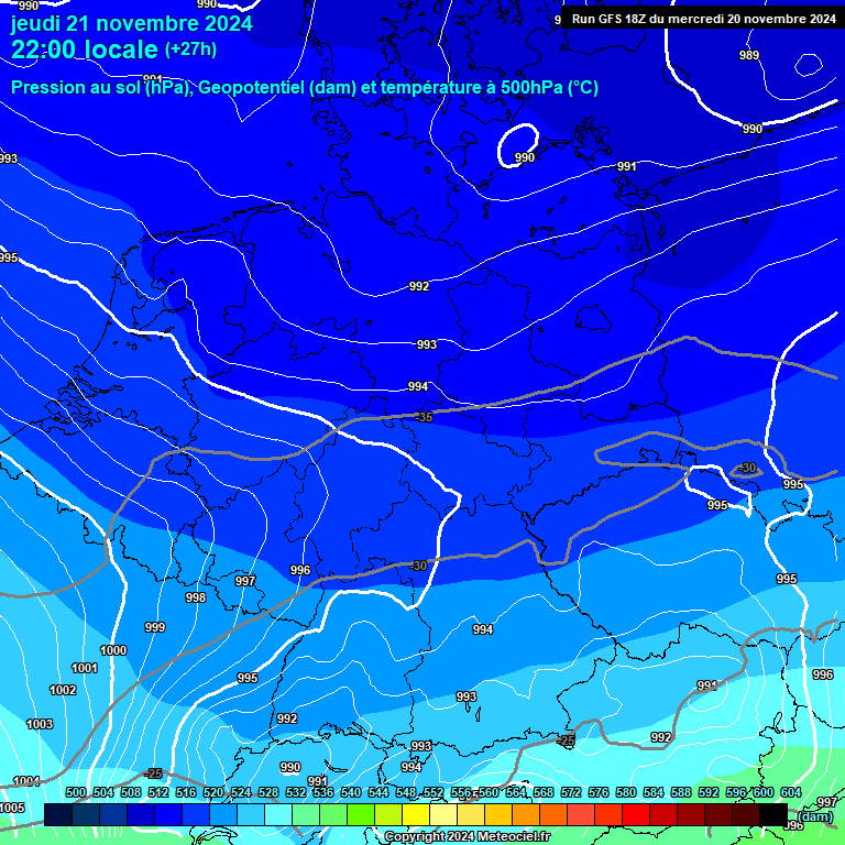 Modele GFS - Carte prvisions 