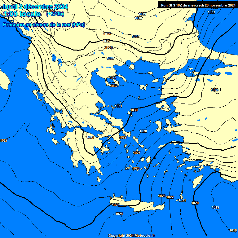 Modele GFS - Carte prvisions 