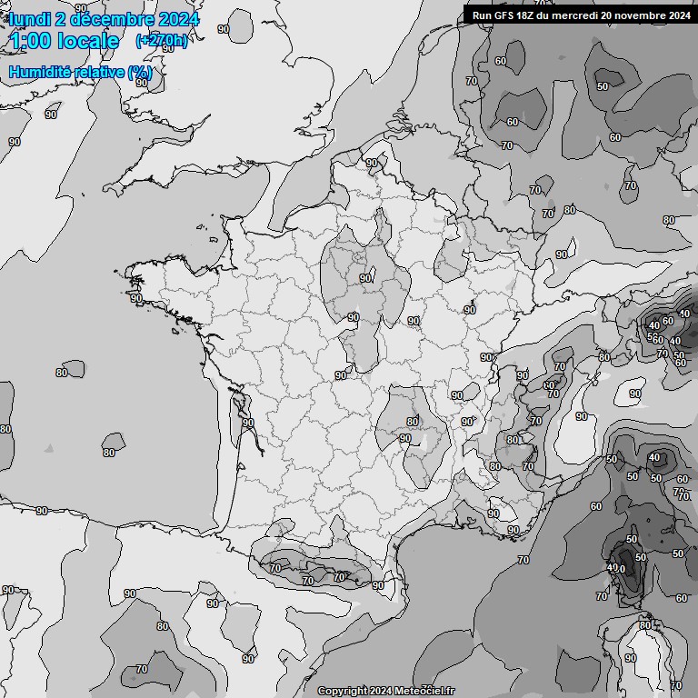 Modele GFS - Carte prvisions 