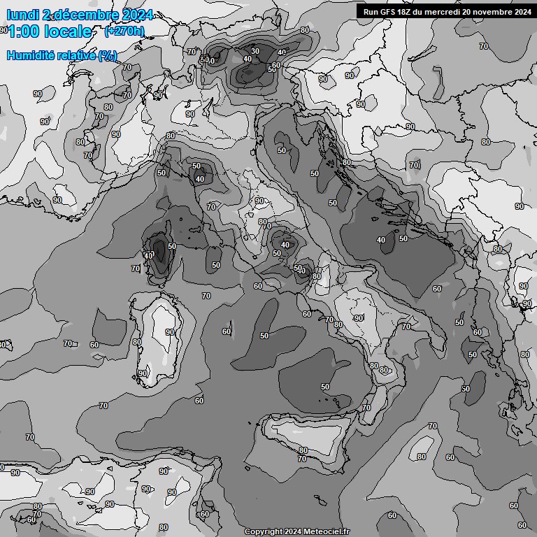 Modele GFS - Carte prvisions 