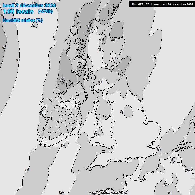 Modele GFS - Carte prvisions 