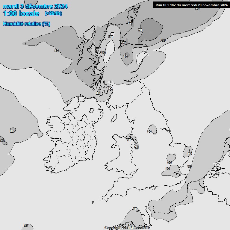 Modele GFS - Carte prvisions 