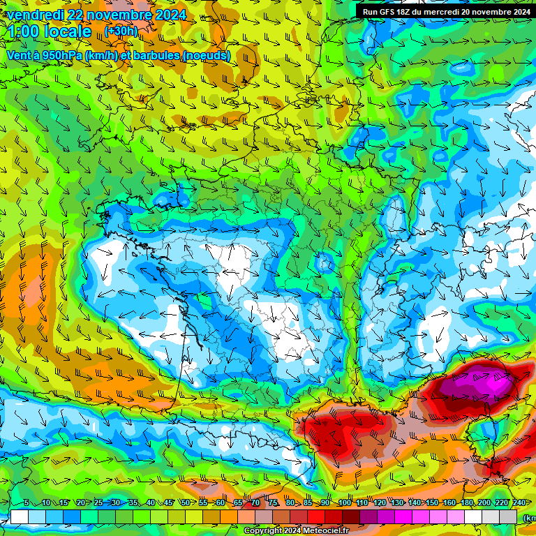 Modele GFS - Carte prvisions 