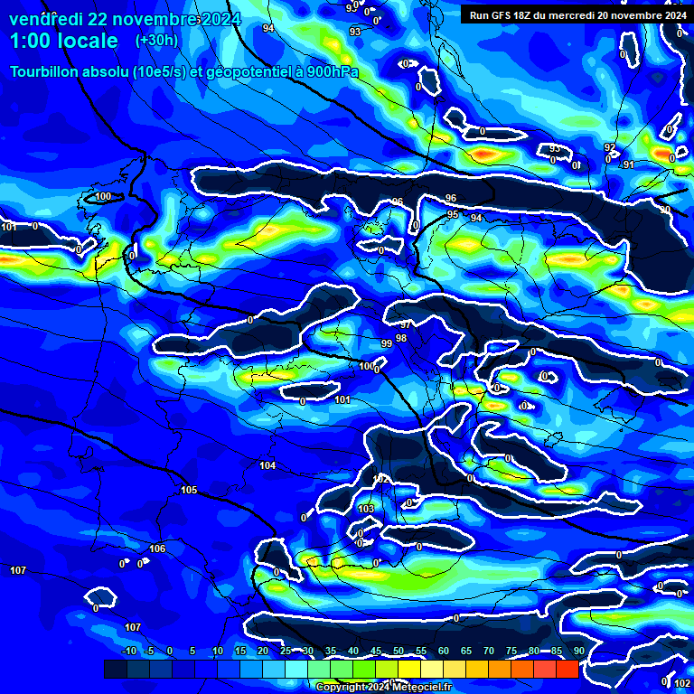 Modele GFS - Carte prvisions 