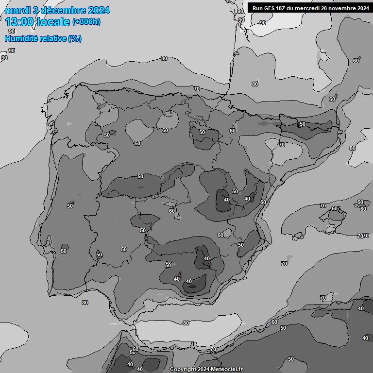 Modele GFS - Carte prvisions 