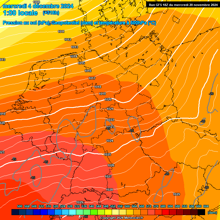 Modele GFS - Carte prvisions 