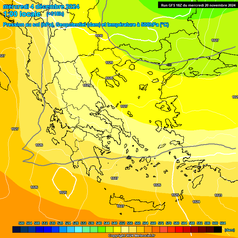 Modele GFS - Carte prvisions 