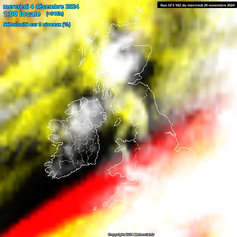 Modele GFS - Carte prvisions 