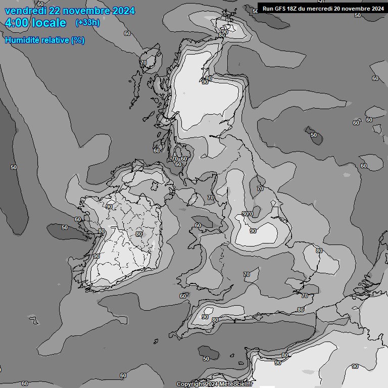 Modele GFS - Carte prvisions 