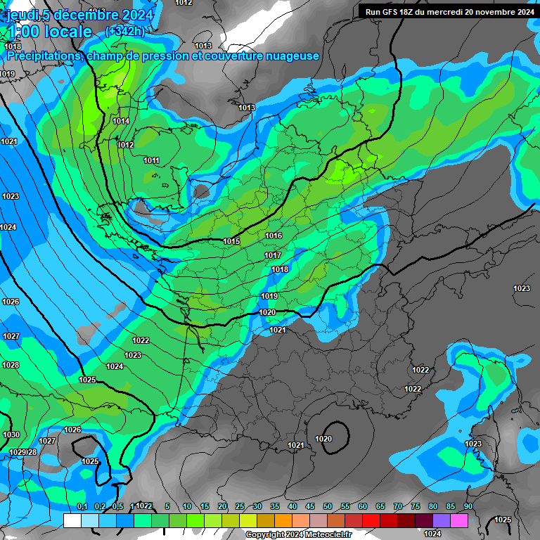 Modele GFS - Carte prvisions 