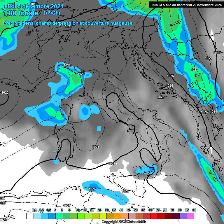 Modele GFS - Carte prvisions 