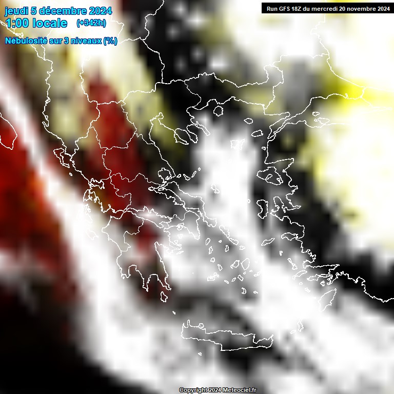 Modele GFS - Carte prvisions 