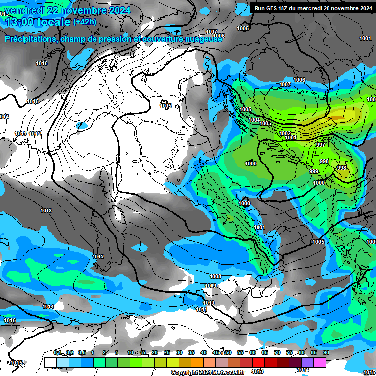 Modele GFS - Carte prvisions 