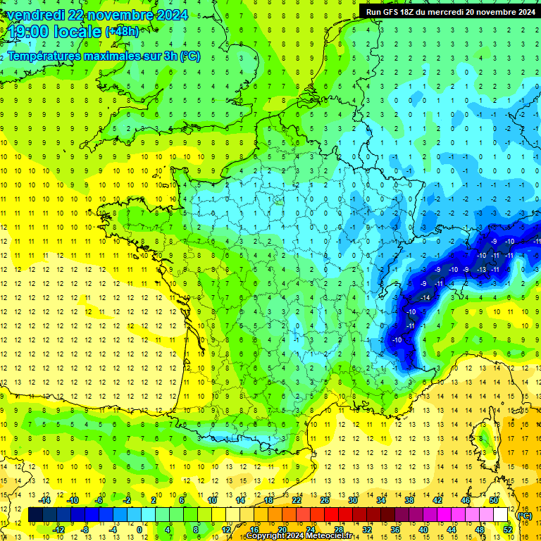 Modele GFS - Carte prvisions 