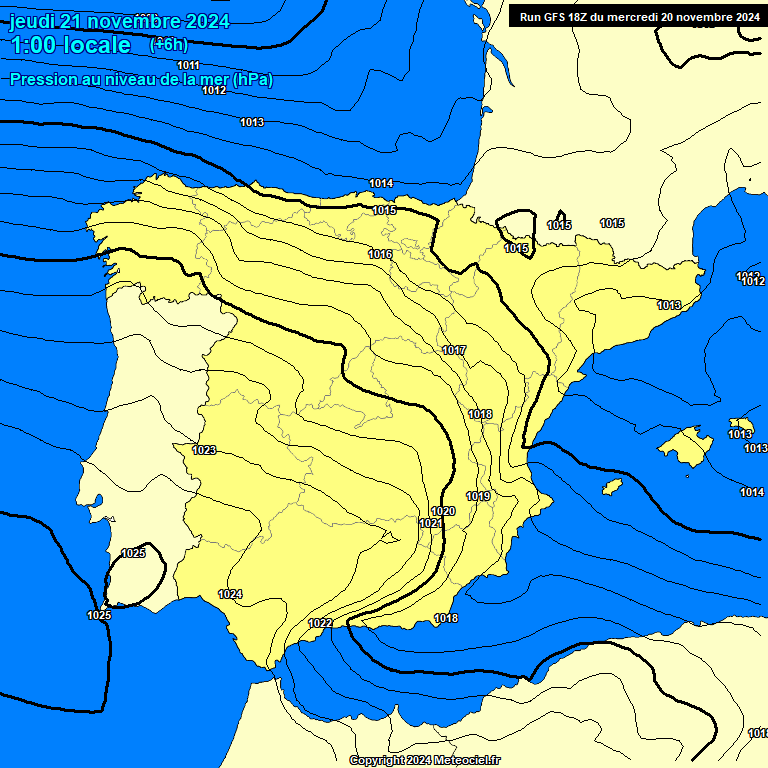 Modele GFS - Carte prvisions 