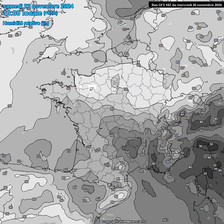 Modele GFS - Carte prvisions 