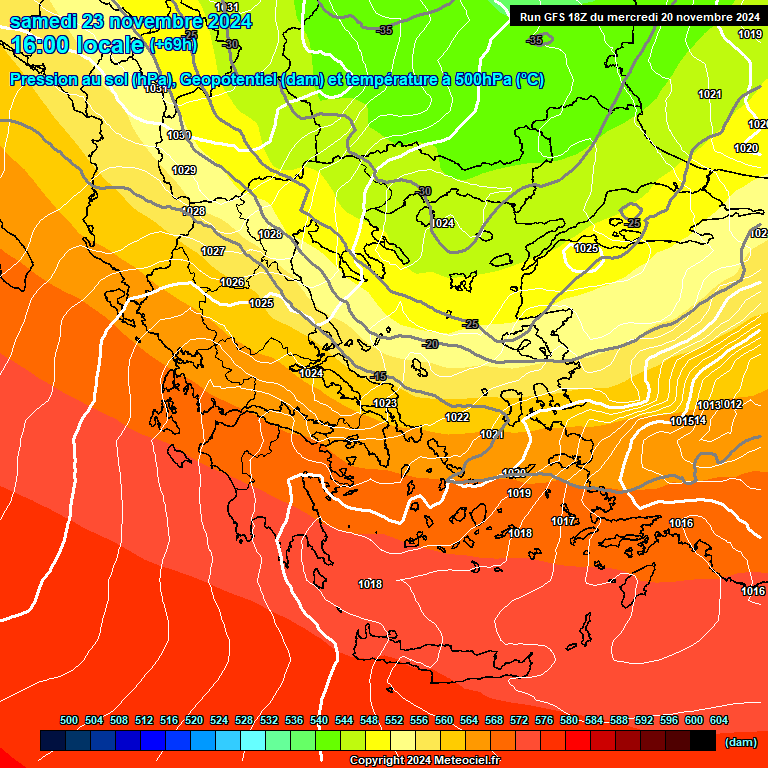 Modele GFS - Carte prvisions 