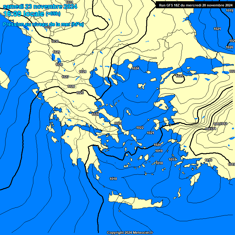 Modele GFS - Carte prvisions 