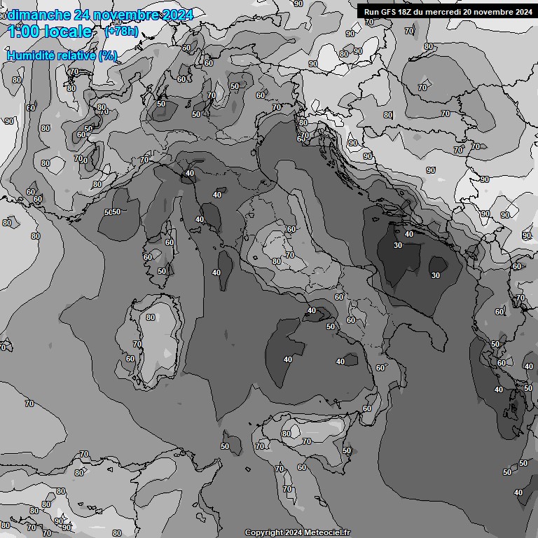 Modele GFS - Carte prvisions 