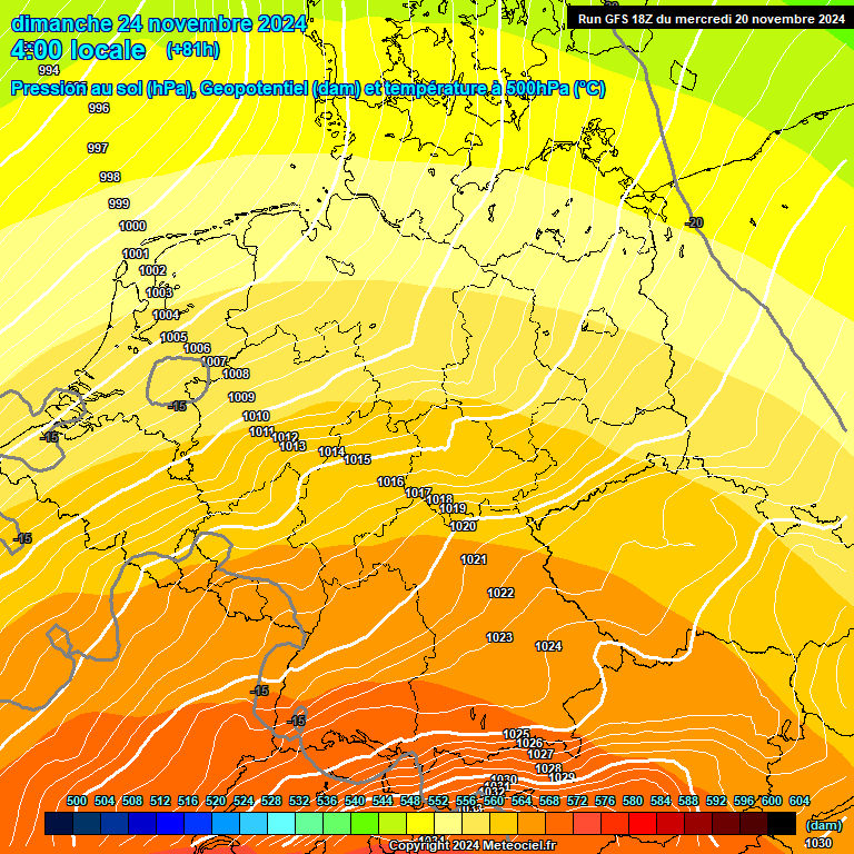 Modele GFS - Carte prvisions 