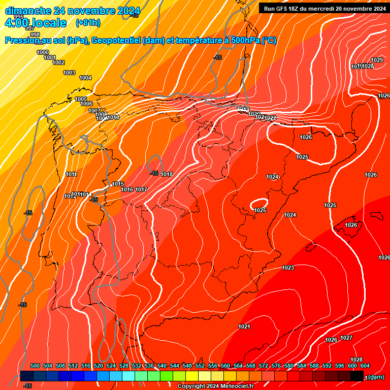 Modele GFS - Carte prvisions 