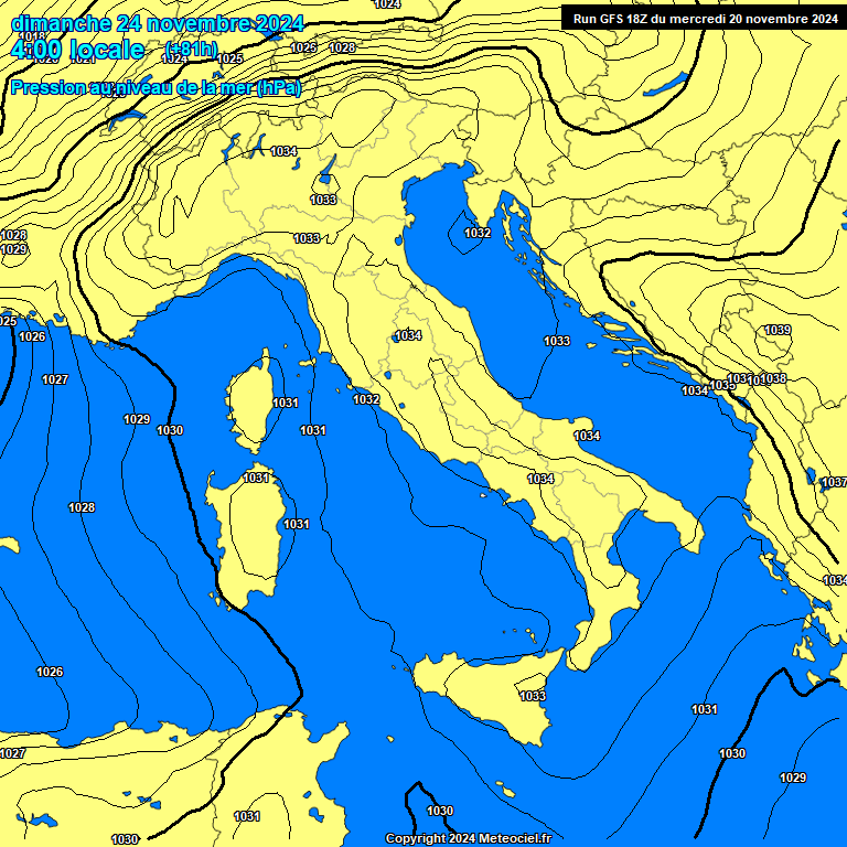 Modele GFS - Carte prvisions 