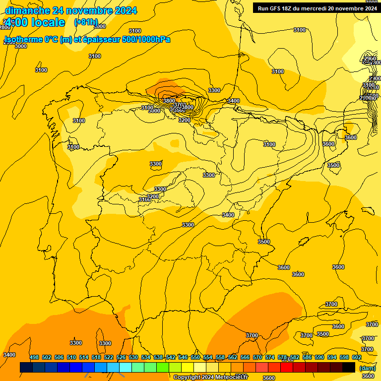 Modele GFS - Carte prvisions 