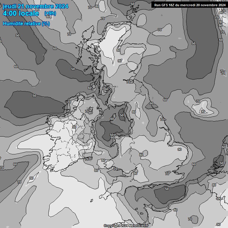 Modele GFS - Carte prvisions 