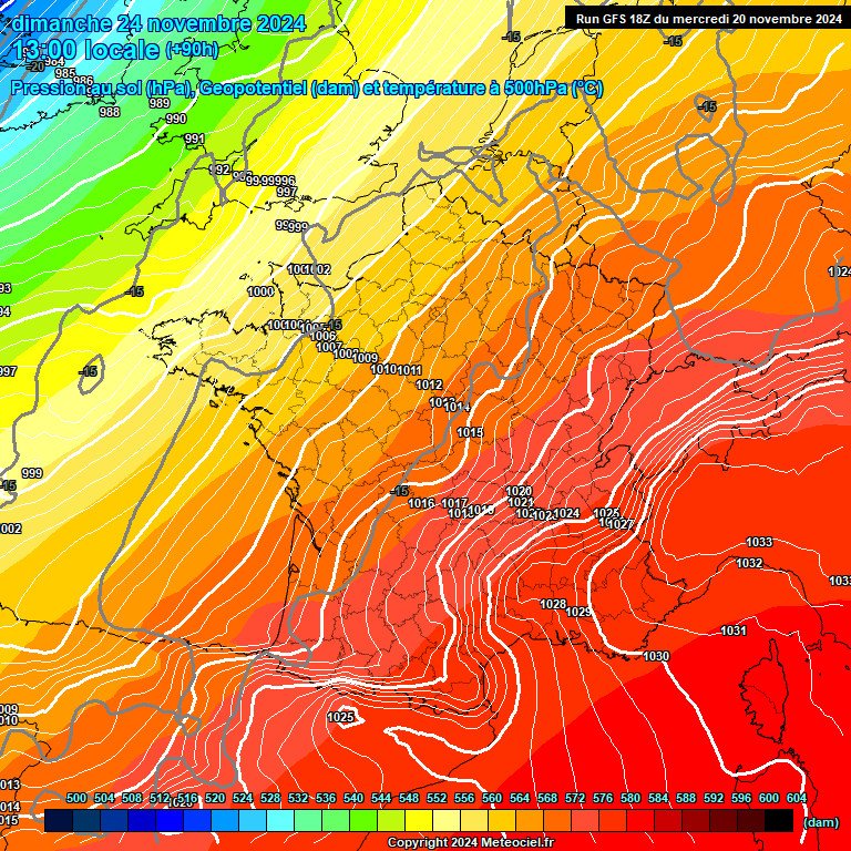 Modele GFS - Carte prvisions 