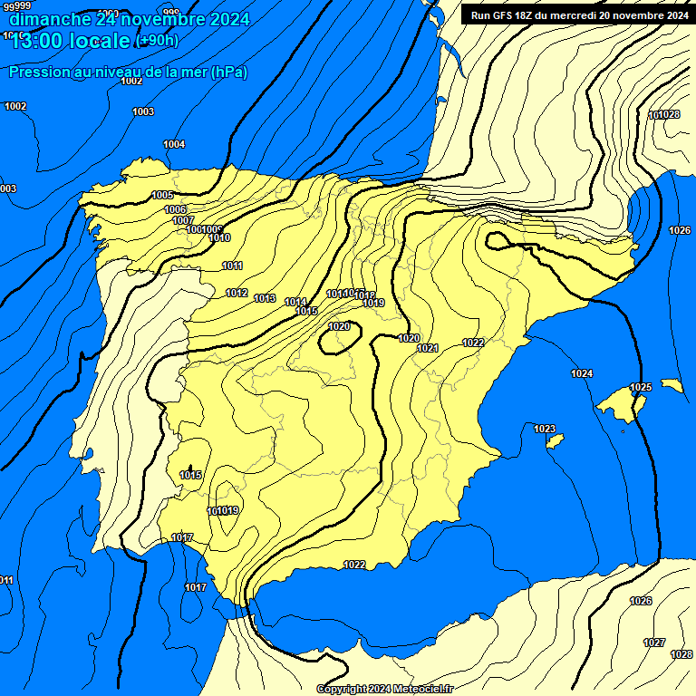 Modele GFS - Carte prvisions 