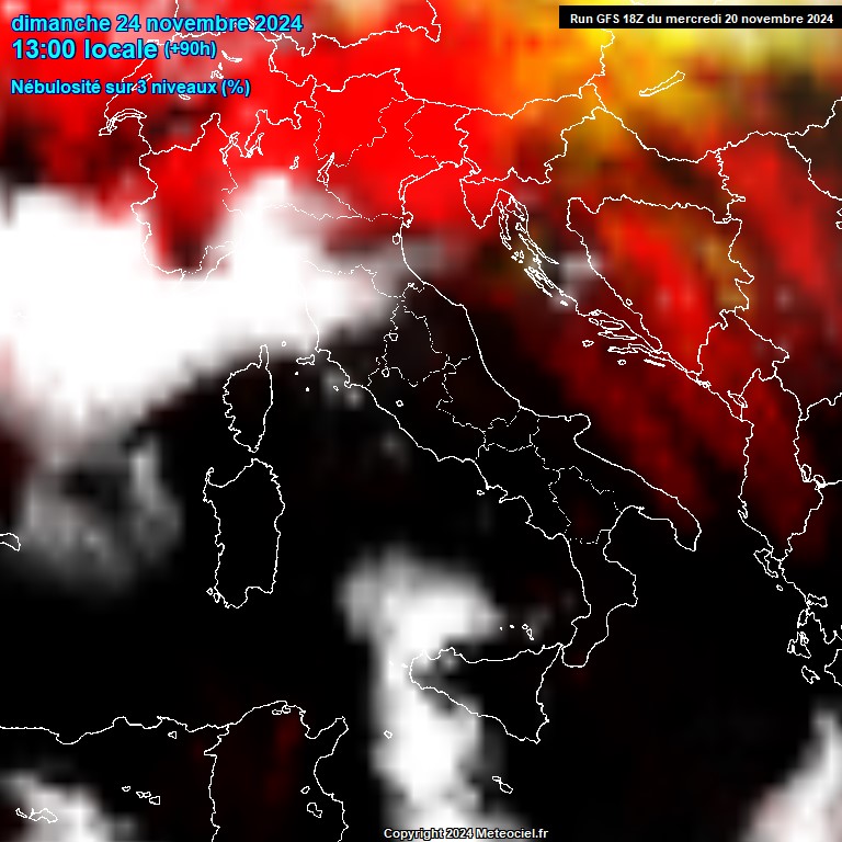 Modele GFS - Carte prvisions 