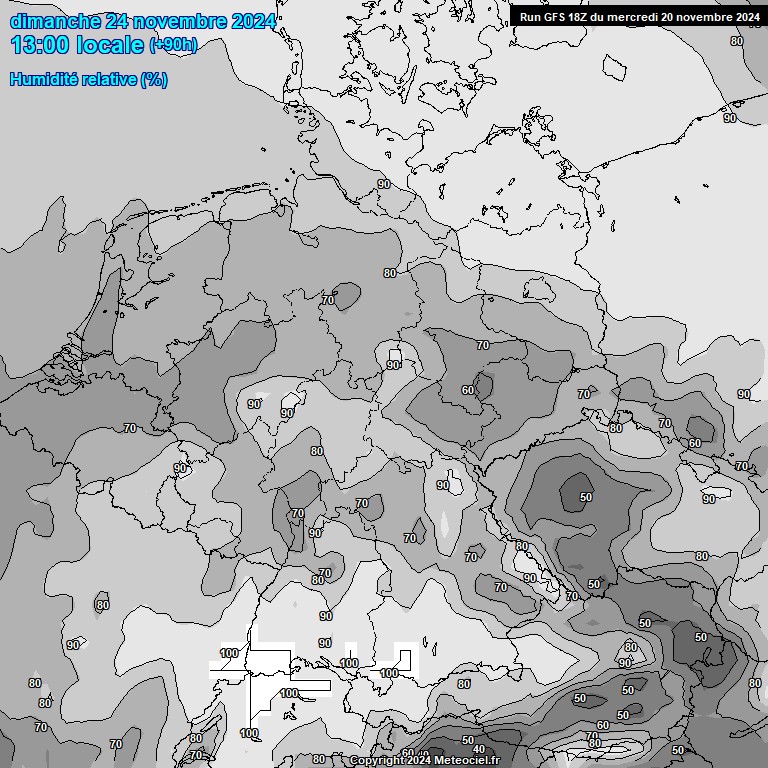 Modele GFS - Carte prvisions 