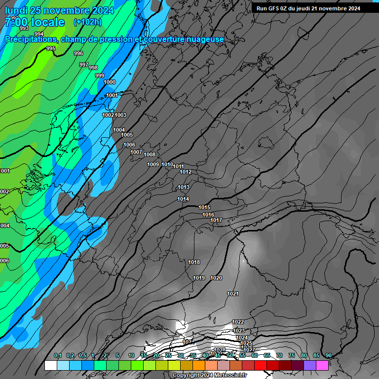 Modele GFS - Carte prvisions 