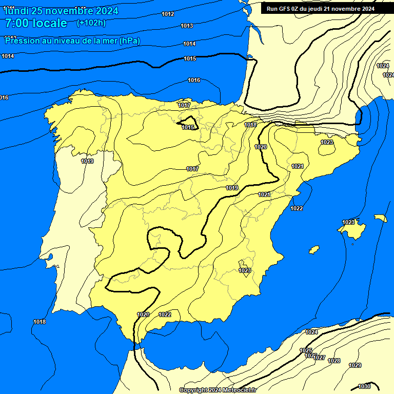 Modele GFS - Carte prvisions 