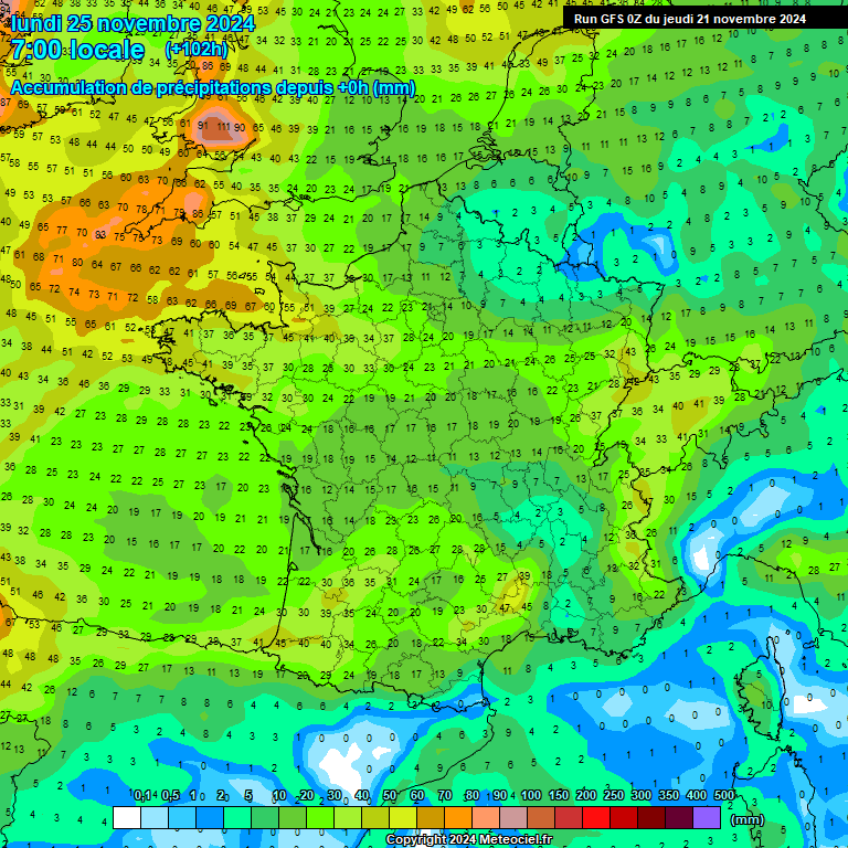 Modele GFS - Carte prvisions 