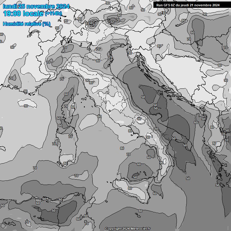 Modele GFS - Carte prvisions 