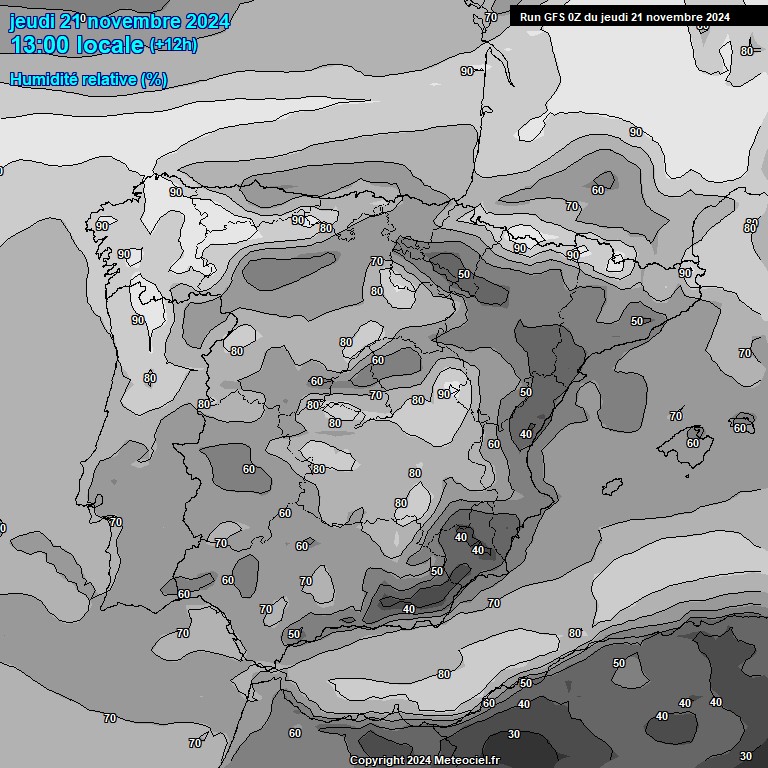 Modele GFS - Carte prvisions 