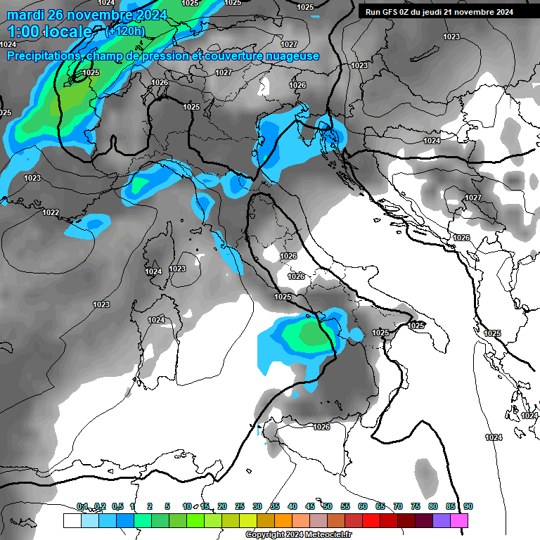 Modele GFS - Carte prvisions 